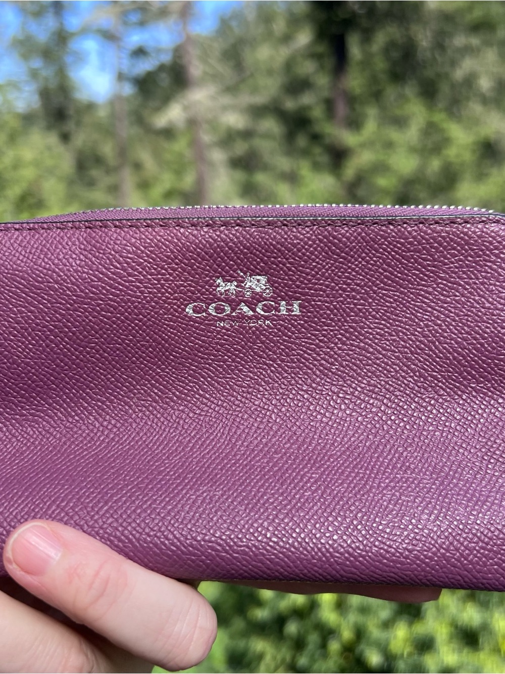 COACH Makeup Bag Small Purple Cosmetic Pouch with Silver Hardware AUTHENTIC - Picture 9 of 11